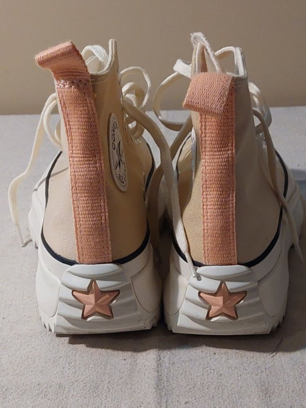 Converse 2-Tone Tan/Pink Run Star Hike Hi Canvas Platform Sole Size: 7.5 - Picture 8 of 12